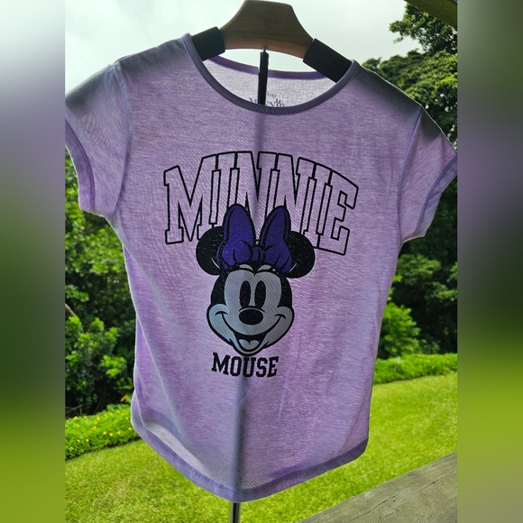 Disney Other - Disney Minnie Mouse Tee - Purple and Black NWOT
